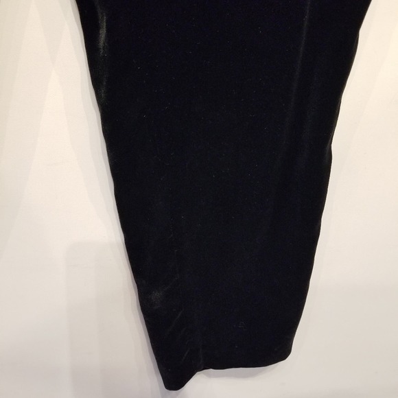 Vintage 90's Black Velvet Dress Pants High Waist Belt Loops Lined Size 6 - Picture 4 of 15
